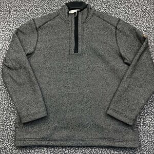 Orvis Sweater Men Medium Gray Sherpa Lined Fleece Pullover 1/4 Zip M